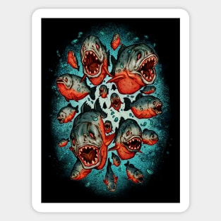 Frenzy Piranhas Sticker